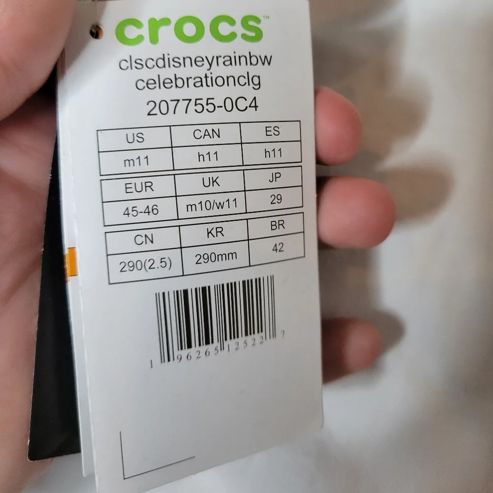 NWT Disney X Crocs 'Mickey Mouse rainbow celebration'